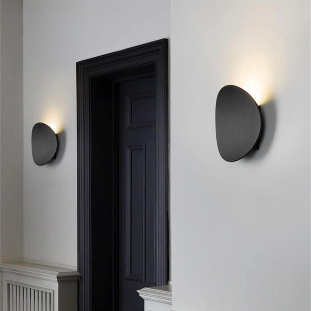 ZYI Indoor/Outdoor Modern LED Wall Sconces- Lighting 7W (Black, 3000K)